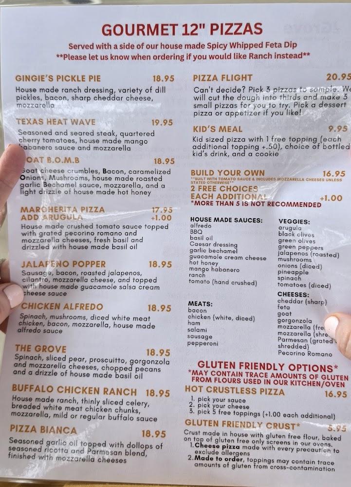 The Grove Wood Fired Pizza Menu image 3
